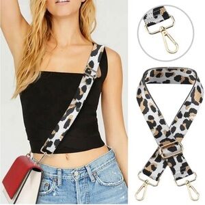 🍀1pcs- Wide range  handbag adjustable Brown Leopard Print Shoulder Strap